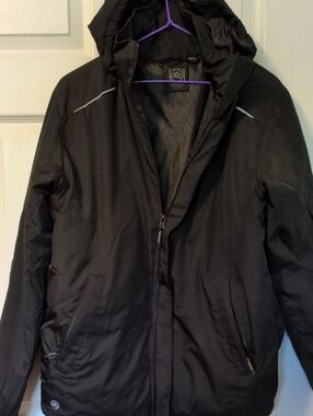 Men's Black Hooded Puffer Jacket - Insulated Winter Coat